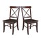 International Concepts Set of 2 X-Back Chairs with Solid Wood Seats, Rich Mocha C15-613P - alternate 9